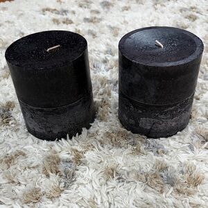 Elegant Black Pillar Candles
